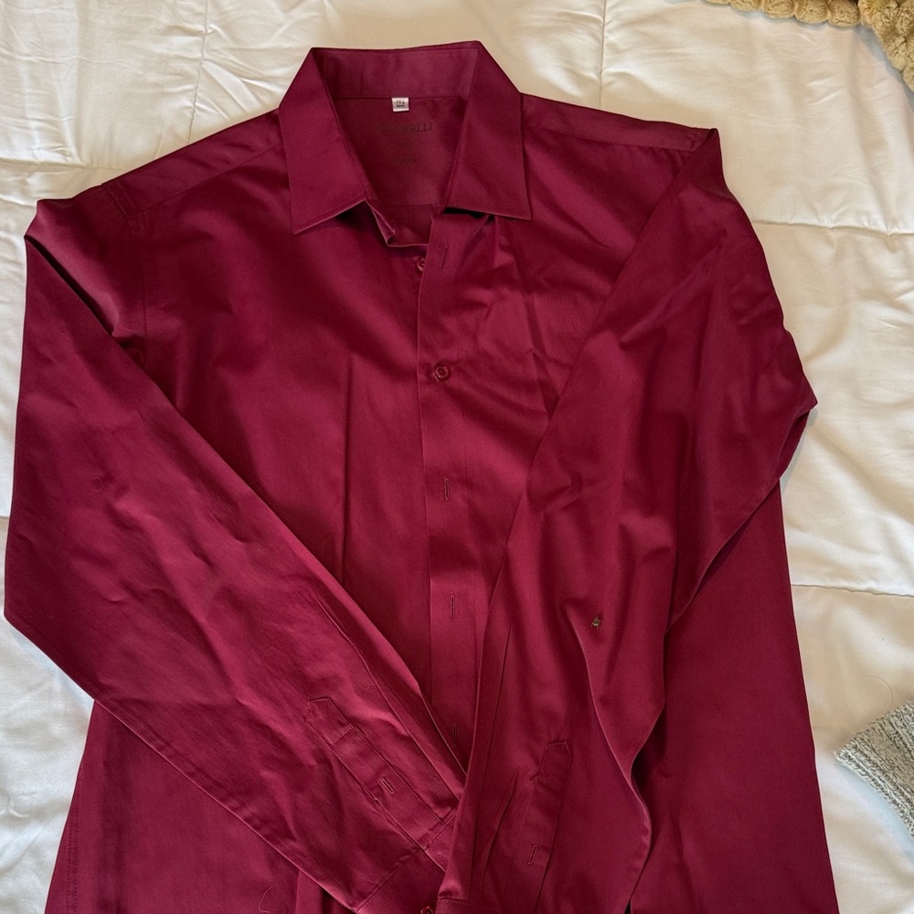 Men's Classic Long-Sleeve Dress Shirt - Burgundy